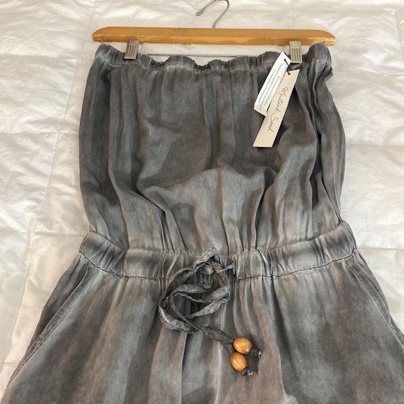 Mustard Seed Miranda Raw Edge Tube Jumpsuit. Gray Smokey Haze. Size: Small - Picture 3 of 15